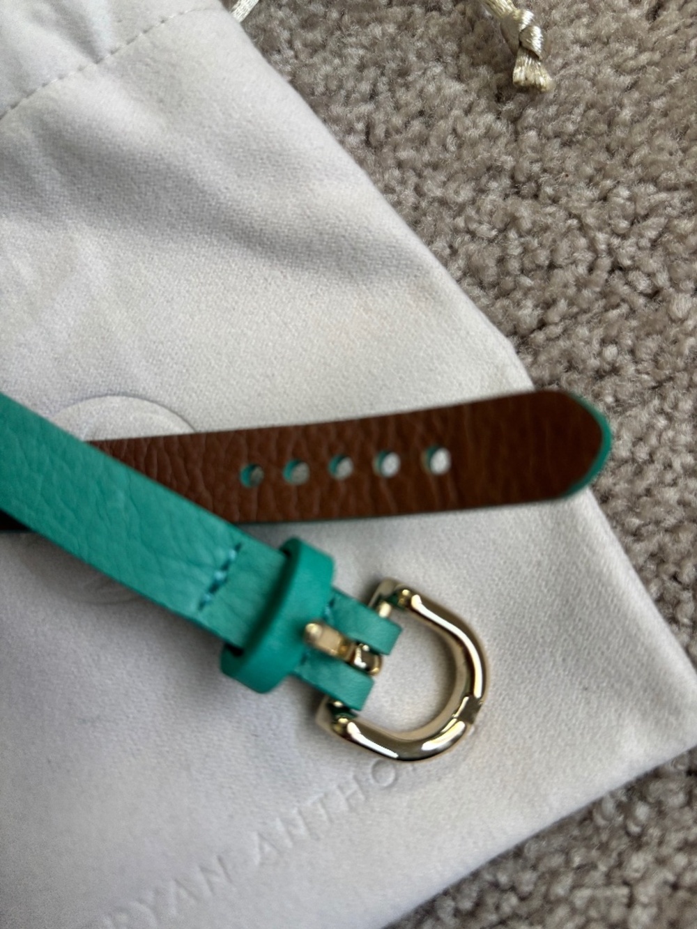 Beautiful green leather wrap bracelet